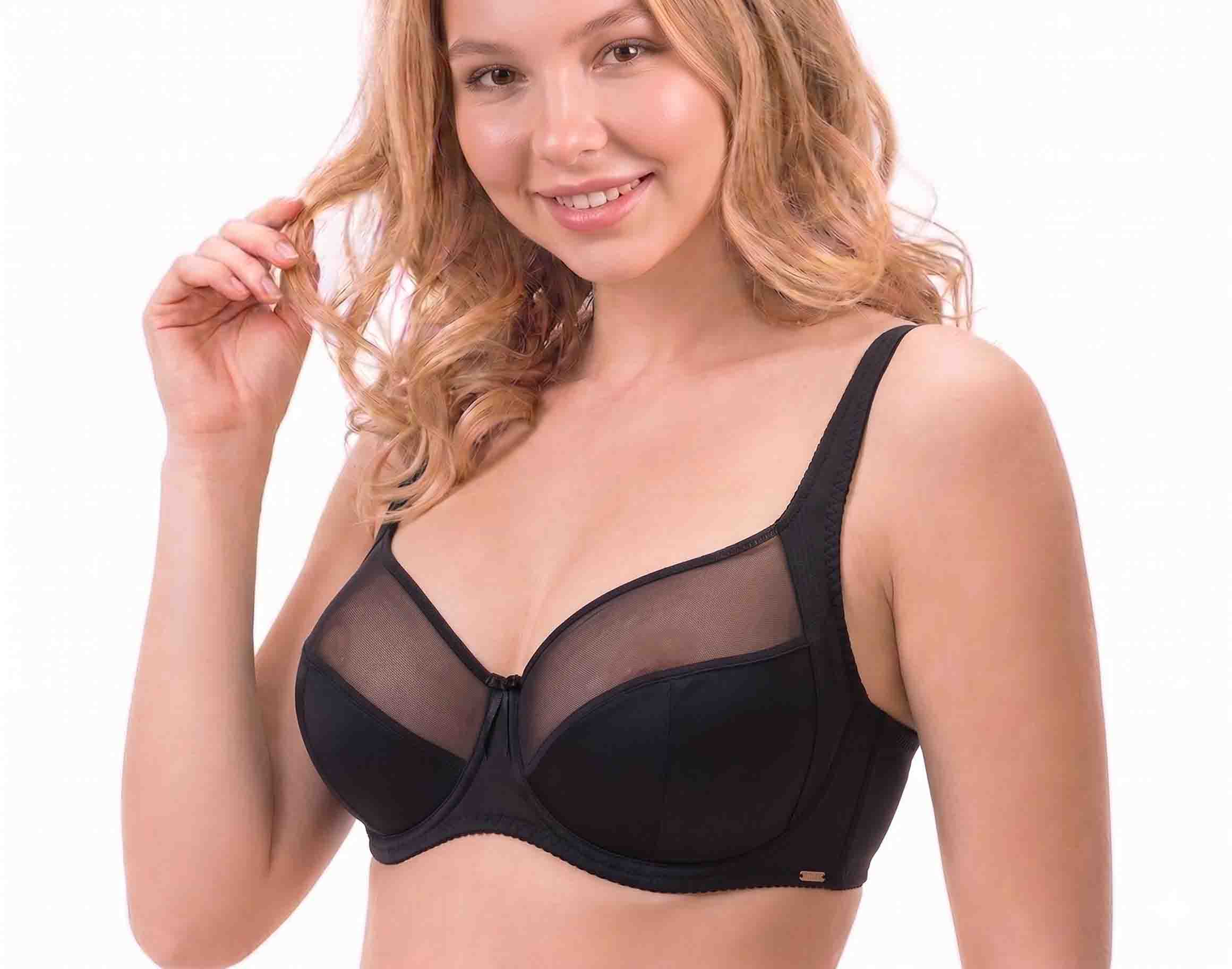 Anfen 21-062 biustonosz półusztywniany bawełna czarny [H-I]